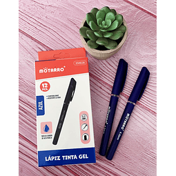 Caja De 12 Unidades Lápiz Tinta Gel 0.5 Mm Azul Motarro