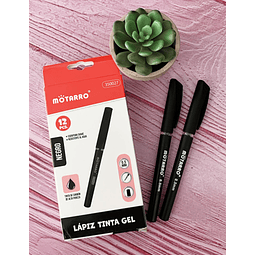 Caja de 12 Unidades Lápiz Tinta Gel 0.5 Mm Negro Motarro