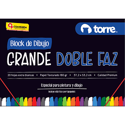 Block de Dibujo 1/4 20 Hojas Doble Faz Torre