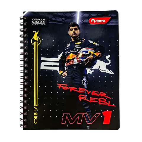 Cuaderno Universitario 100 Hjs 7 Mm Torre Redbull Racing