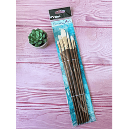 Set 6 Pinceles Acrilico Torre