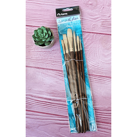 Set 6 Pinceles Oleo Torre