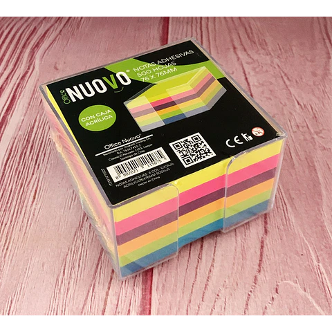 Notas Adhesivas 76 x 76 500 Hjs C / Cubo Acrilico Nuovo