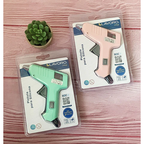 Pistola De Silicona 7 Mm C/Interruptor Lavoro Pastel