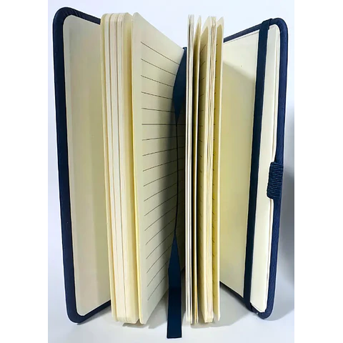 Libreta A6 C / Elástico Cocida Azul Adetec