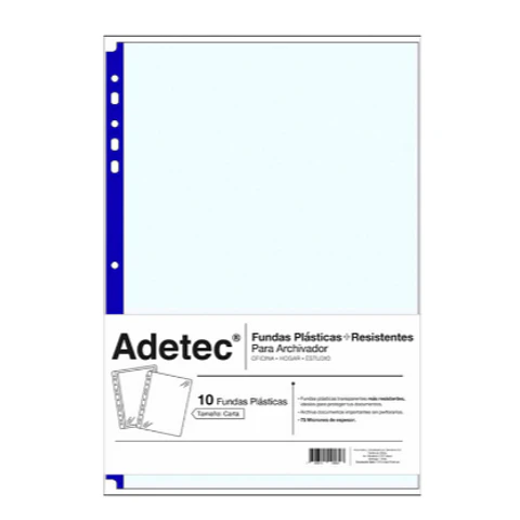 Funda Carta 10 Un Borde Azul Adetec