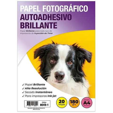 Papel Fotográfico Adhesivo Glossy A4 180 Gr 20 Hjs Demarka