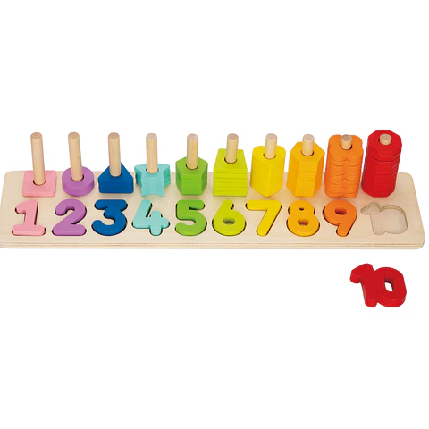 Ábaco De Madera Encaje Formas y Numeros Jm