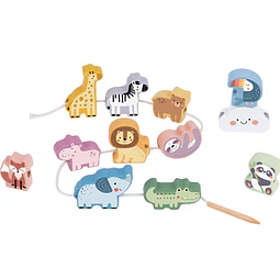 Animales De Madera Para Enlazar 13 Pzs Tookytoy Jm