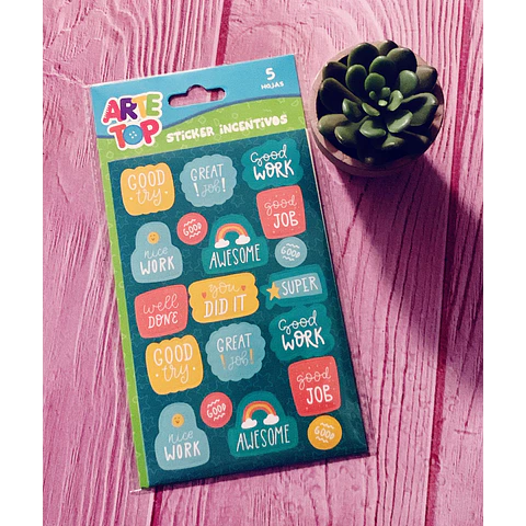 Block De Stickers Imcentivos Arte Top Ingles