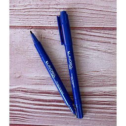 Plumón Permanente Azul Doble Punta Lavoro
