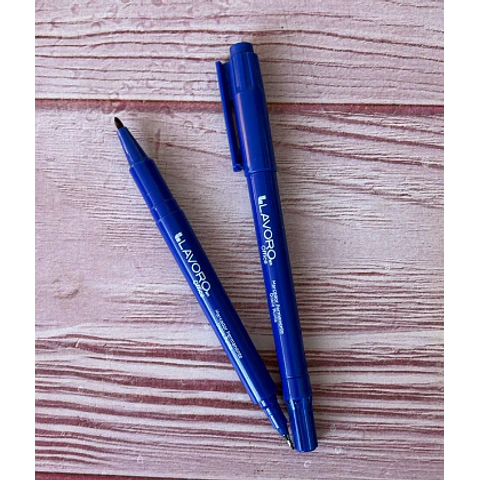 Plumón Permanente Azul Doble Punta Lavoro