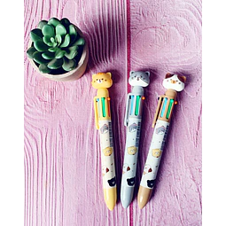 Lápiz Tinta Multicolor 6 Col. Motarro Gatitos