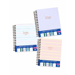 Cuaderno Medio Oficio 160 Hjs 6 Mm Dgnottas Pastel