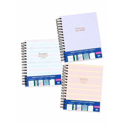 Cuaderno Medio Oficio 160 Hjs 6 Mm Dgnottas Pastel