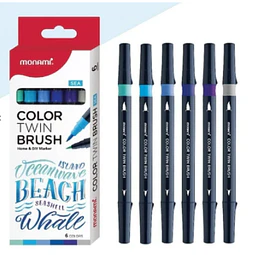 SET BRUSH PEN 6 COLORES SEA MONAMI