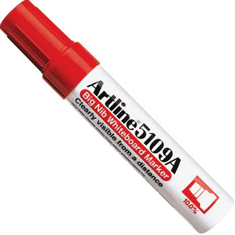 Plumón De Pizarra Jumbo Biselado 5109 Rojo Artline