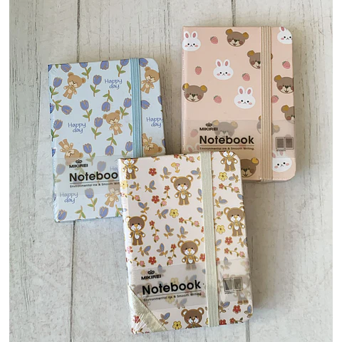 Libreta Con Elástico 96 Hojas 10.5 X 7.5 Cm Motarro Osito
