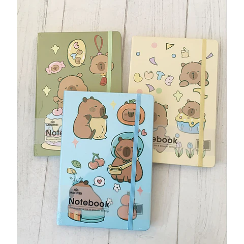 Libreta Con Elático Capybara 21 X 14.5 Motarro