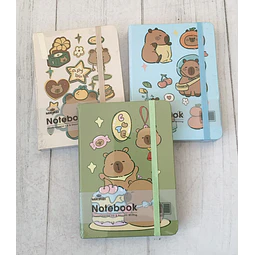 Libreta Con Elástico Capybara 10.5 X 7.5 Cm Motarro