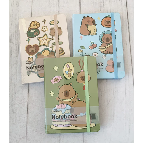 Libreta Con Elástico Capybara 10.5 X 7.5 Cm Motarro