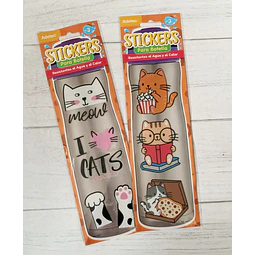 Stickers Resiste Al Agua y Calor Diseño Gatito 7,5X22Cm Adetec