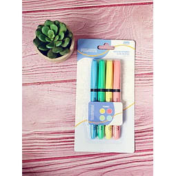 Set 4 Destacador Slim Pastel Punta Biselada Proarte