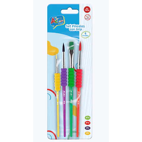Set De Pinceles Con Grip 2-6-10-12 Art-Craft