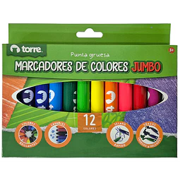 Plumón 12 Colores Jumbo Torre