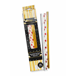 Bombilla Papel Estrellitas Big Party 20Un