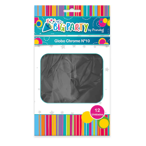Bolsa Globo N12 Chrome Negro 12Uni Big Party