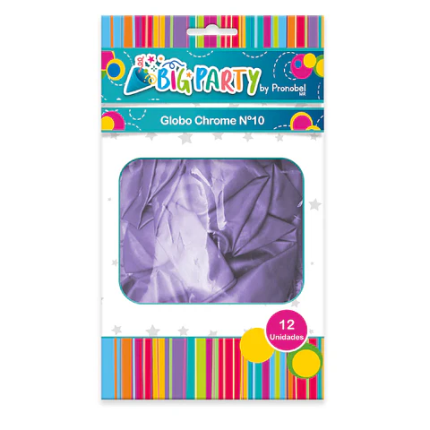 Bolsa Globo N12 Chrome Negro 12Uni Big Party