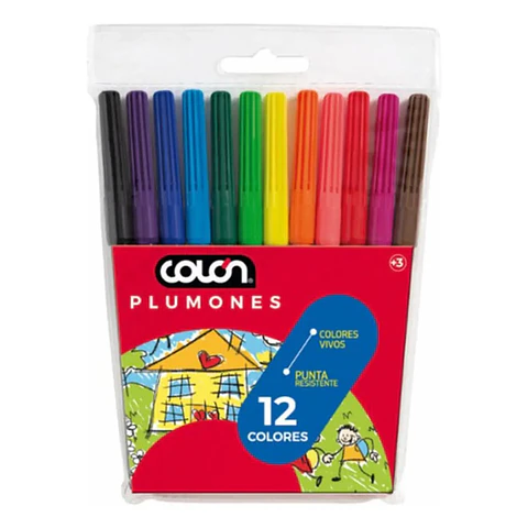 Plumon Scripto 12 Colores Colon