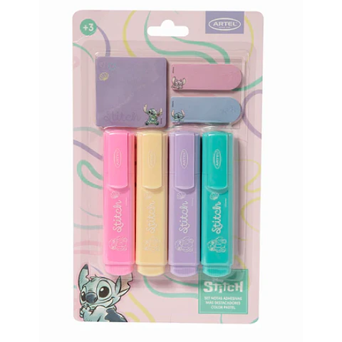 Set Stitch Destacador Pastel Más Notas Adhesivas Artel