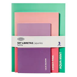 Set 3 Libretas Pastel Artel