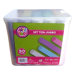Balde de Tiza Jumbo 20Unid. Colores Arte Top
