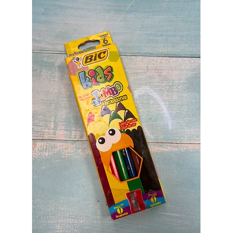 Lapiz 6 Colores Jumbo Bic Largos