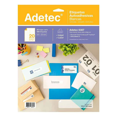 Etiqueta Adhesiva Circular 32Mm 25Hjs Carta Adetec