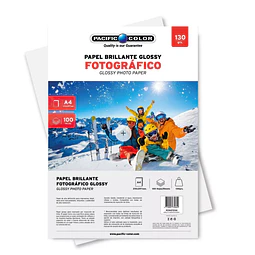 Papel Fotográfico A4 Glossy 100Hjs 130Grs Pacific Color