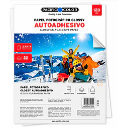 Papel Fotográfico Autoadhe. Carta Glossy 20Hjs 120Gg Pacific Color