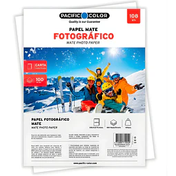 Papel Fotográfoco Carta Mate 100Hjs 108Gr Pacific Color