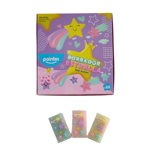 Goma De Borrar Plastica Pointer Con Estrellas