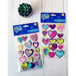 Figura Goma Eva Adhesiva Corazones Artcraf