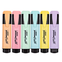 Set 6 Destacadores Pastel Adix