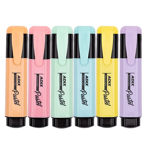 Set 6 Destacadores Pastel Adix
