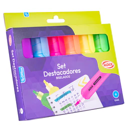 Set 6 Destacadores Neón Adix