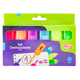 Set 6 Destacador Flúor Mni Adix