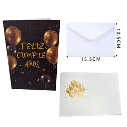 Tarjeta Saludo Cumpleaños Negra Feliz Group