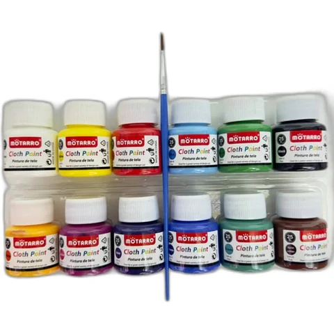 Pintura para Tela 12 Colores 25 ML Motarro