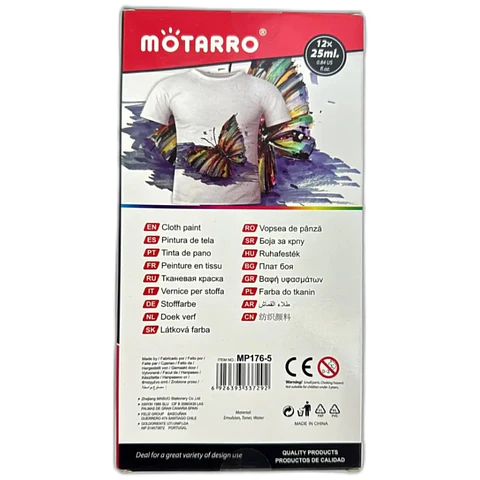 Pintura para Tela 12 Colores 25 ML Motarro